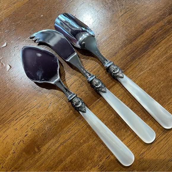 Eme made in Italy stainless steel cheese knife set butter cutter slicer & fork - Picture 9 of 10